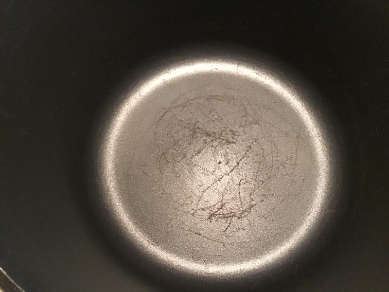 Non stick coating scraped off