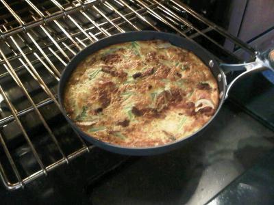 2. Putting the entire pan into the oven