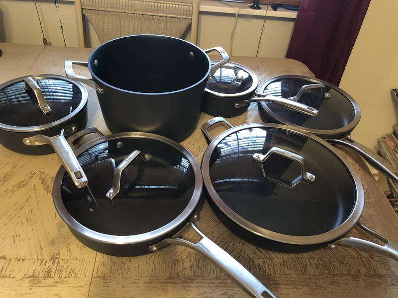 Calphalon Premier 11-Piece Nonstick Cookware Set - Hard-Anodized, MineralShield Technology, Oven & Dishwasher Safe