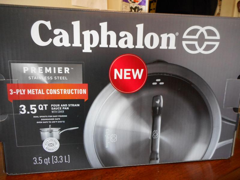 Calphalon Premier Stainless Steel Cookware, 3.5-Quart Sauce Pan with Pour  and Strain Cover 