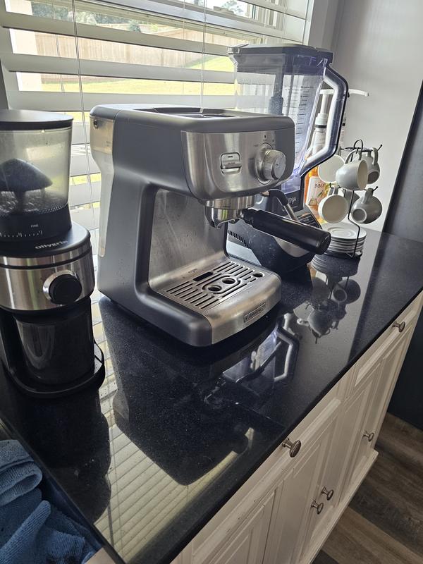 Temp IQ Espresso Machine With Grinder And Steam Wand, Stainless