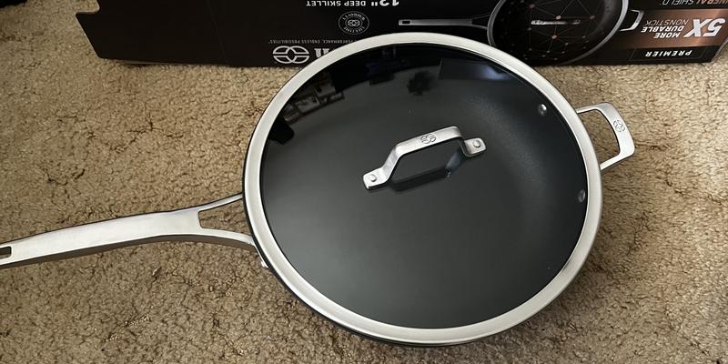Calphalon, Premier Hard Anodized Non-Stick Deep Skillet with Cover