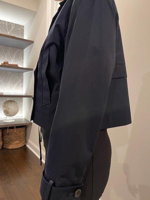 Women's Cropped Double-Breasted Trench Coat