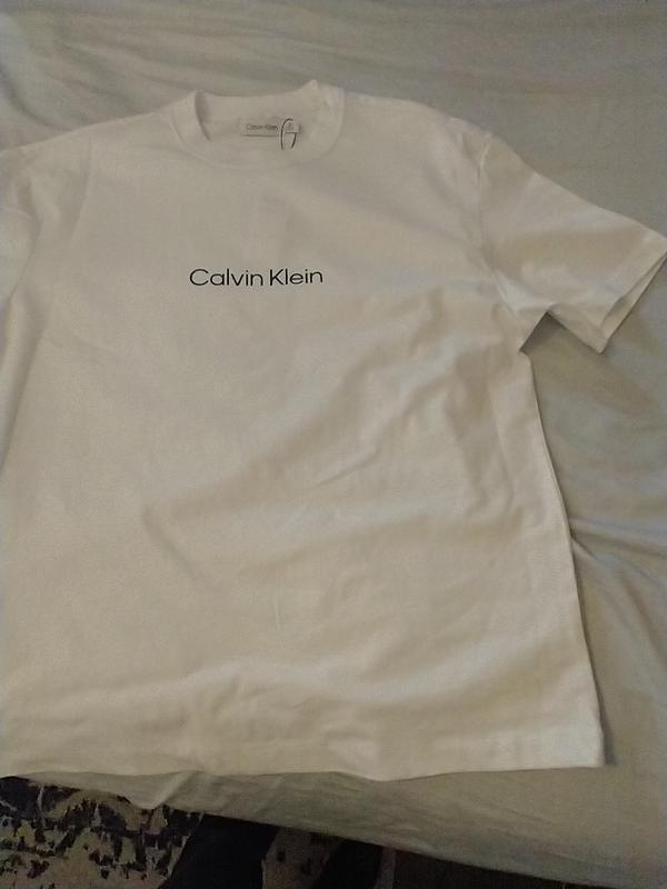 ★★ ★★ Men’s White Relaxed Fit Standard Logo Men's Relaxed Fit Standard Logo Crewneck T-Shirt, White, XL