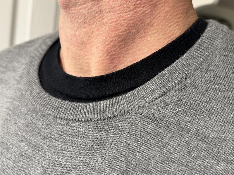 Sweater collar.