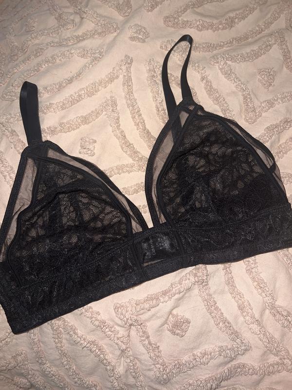 ブラジャー＆ショーツ   Unlined Triangle Bralette Black QF7204-UB1 The Bralette & High Waist Swim Bundle: Jet Black | LIVELY
