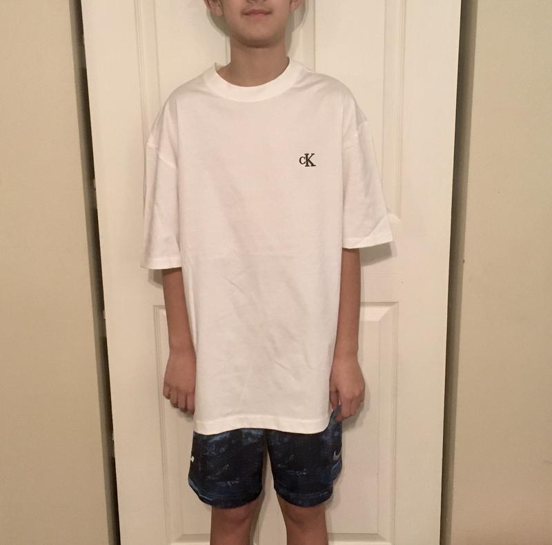 ■ ■ 4color men's relaxed fit archive logo short Calvin Klein Mens Relaxed Fit Archive Logo Crewneck Short