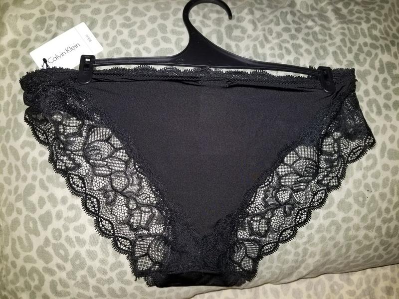 Front of this gorgeous silky, lacey jet black panties