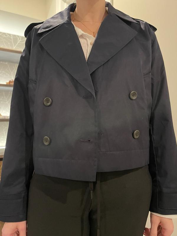 Women's Cropped Double-Breasted Trench Coat