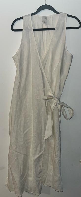 Women's Linen-Blend Sleeveless Wrap Dress