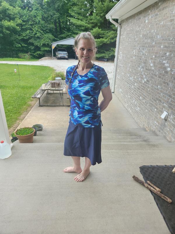 Worn under a swim top.