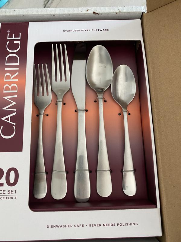 Cambridge Silversmiths Eloquence Black Satin 20-Piece Flatware Set