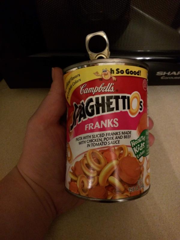 Campbell S Spaghettios Franks Pasta With Sliced Franks In Tomato Sauce 15 6 Oz Mariano S