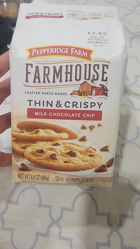Pepperidge Farm Farmhouse® Thin & Crispy Dark Chocolate Chip Cookies, 6.9  oz. Bag, Cookies