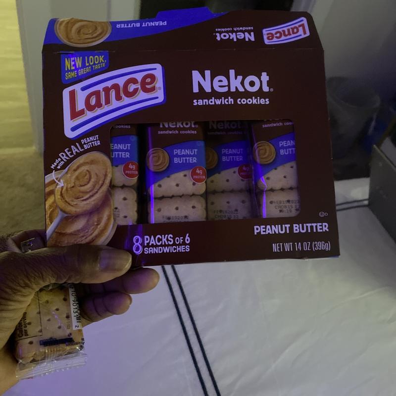 Lance Sandwich Cookies, Nekot Lemon Creme, 8 Individually Wrapped