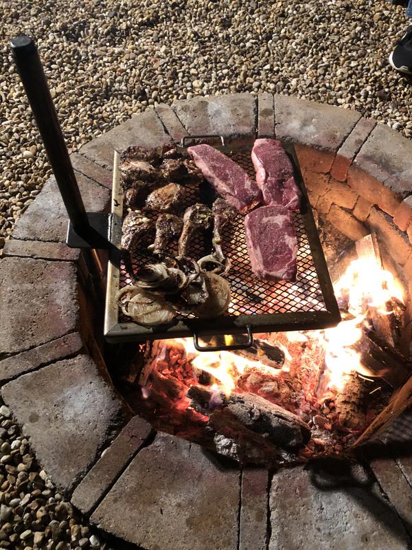 Camp Chef Mountain Man Cast Iron Over Fire Grill in the Grill