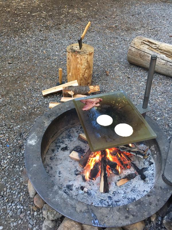Camp chef mountain man over the fire grill and griddle Universal Fry Griddle