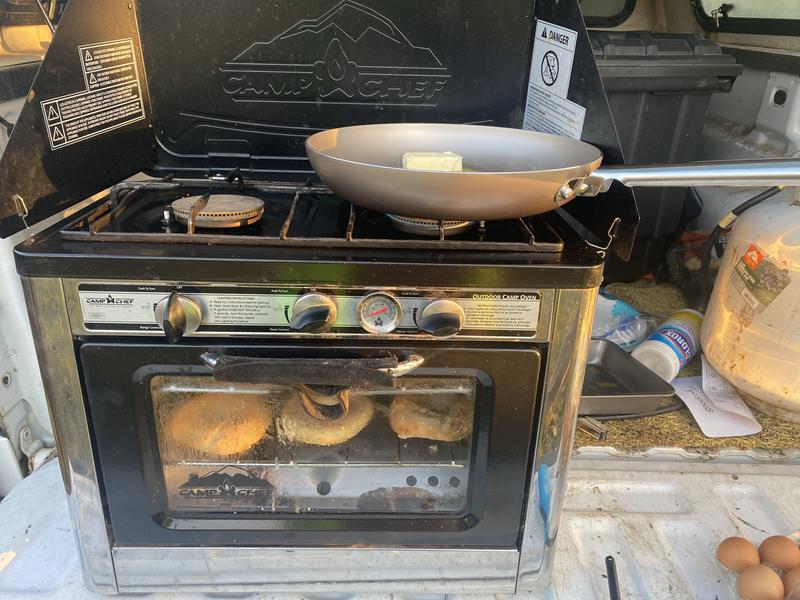 Camp Oven, Gas Oven Combo Camp Chef Outdoor Camp Oven, Insulated Oven Box,  Outdoor Butane Gas Oven Stove With Safety Device, Baking Pan And Rack For