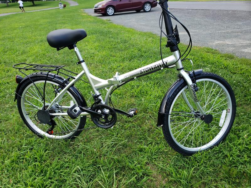 Stowaway 12 Speed Folding Bike Silver Camping World