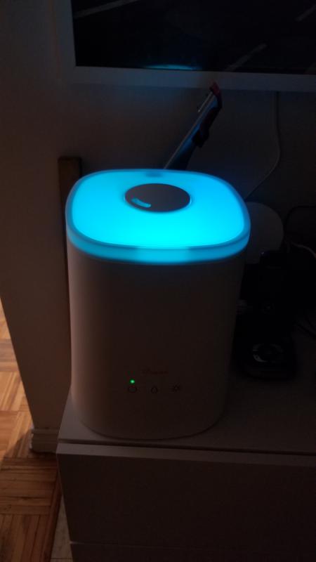 The coloured light in the dark...you can choose one colour or cycle through the range