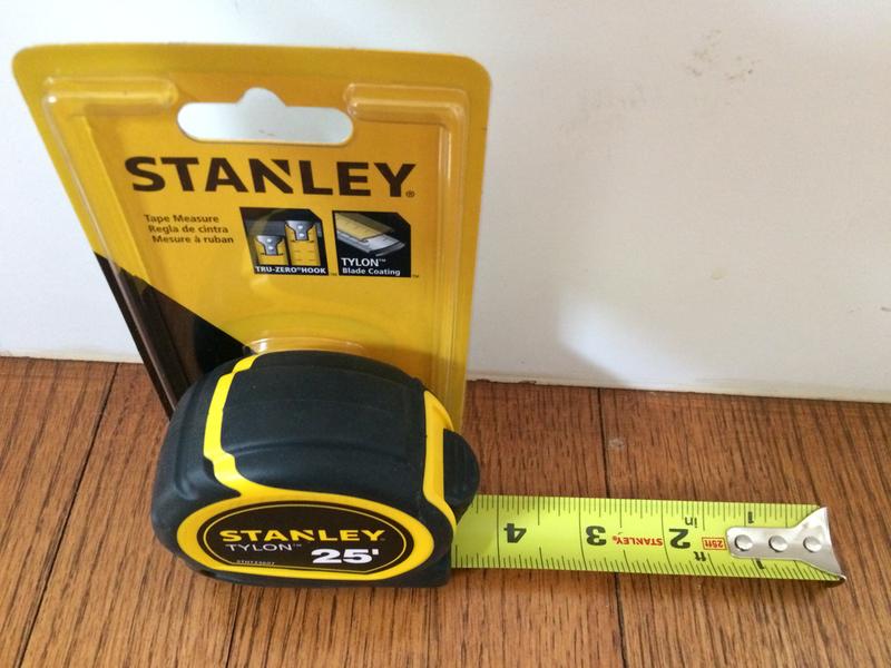 Stanley 25' Tape Measure with SAE (inches and feet) only.