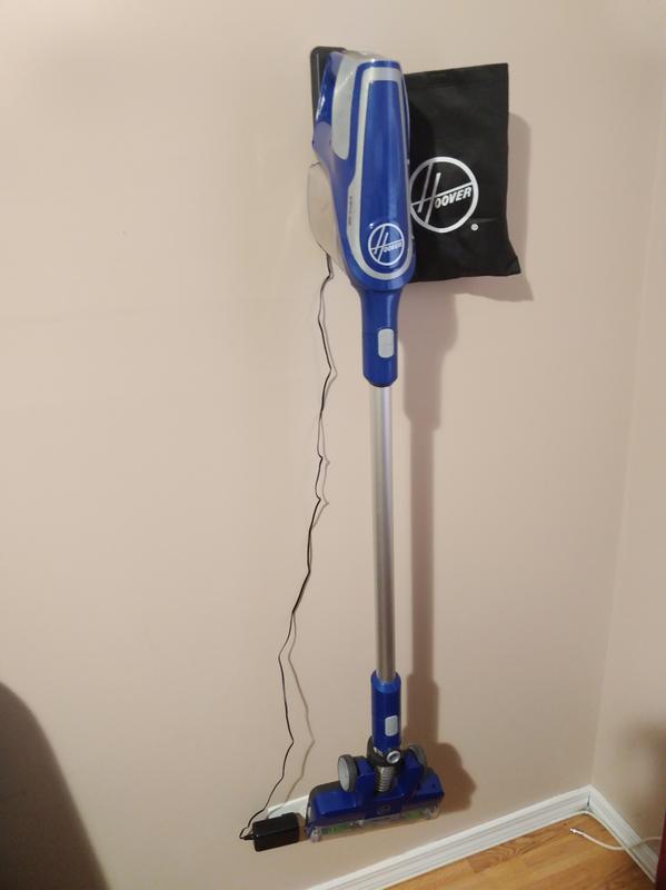 Mounted on wall plus accessory bag.