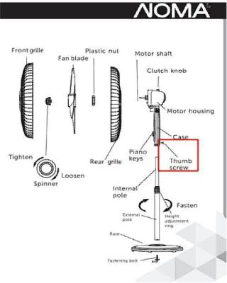 Noma Pedestal Fan With Timer 18 In