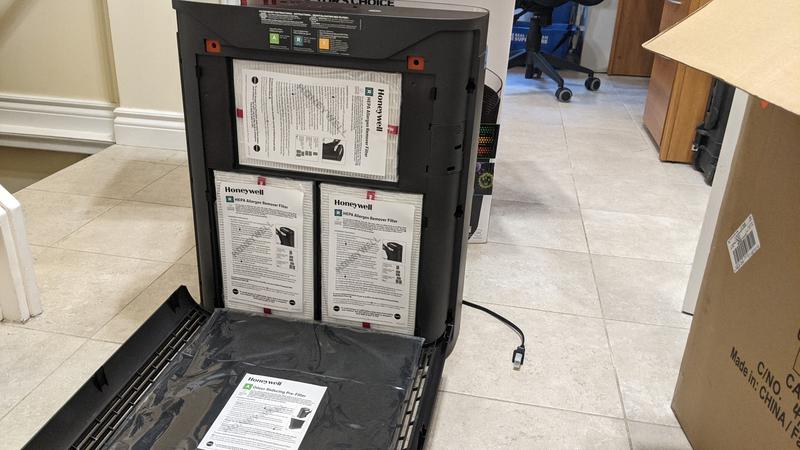 The filters inside the unit need to be unwrapped before using for the first time