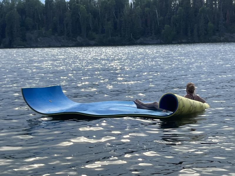 The Floater Floating Lake Multiple-Person Water Mat, Yellow/Blue