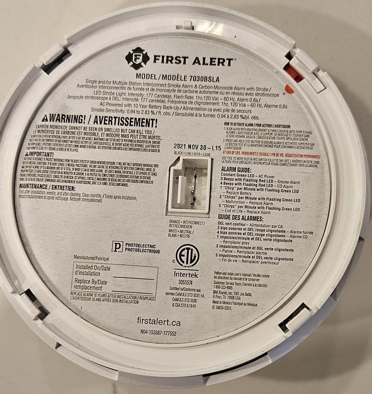 back of failed unit with November 2021 expiry stamp