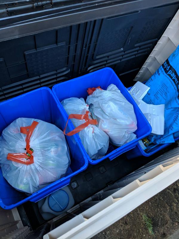 The 2 on the left are 90L recycling bins.