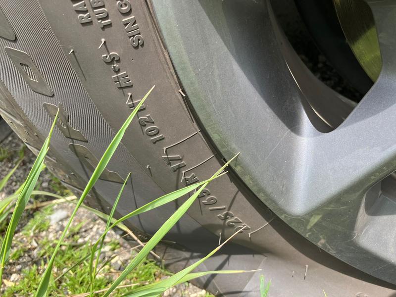 Flattened OEM tire.