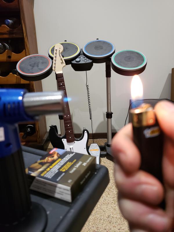 Compared to a bic lighter with torch on max, the bic wins hands down