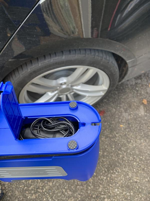 12volt adapter wire fits into the base of the compressor