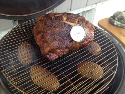9lb Pork Butt about 3 hours into a nice low and slow smoke!