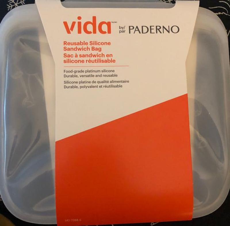 Vida By PADERNO Reusable Food Grade Silicone Sandwich Bag