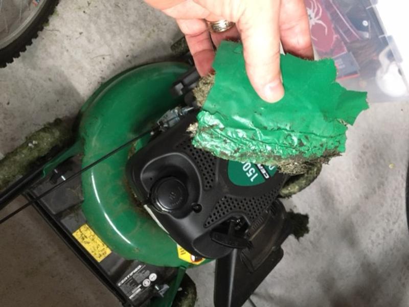 7 weeks old and paint is falling off underneath the mower