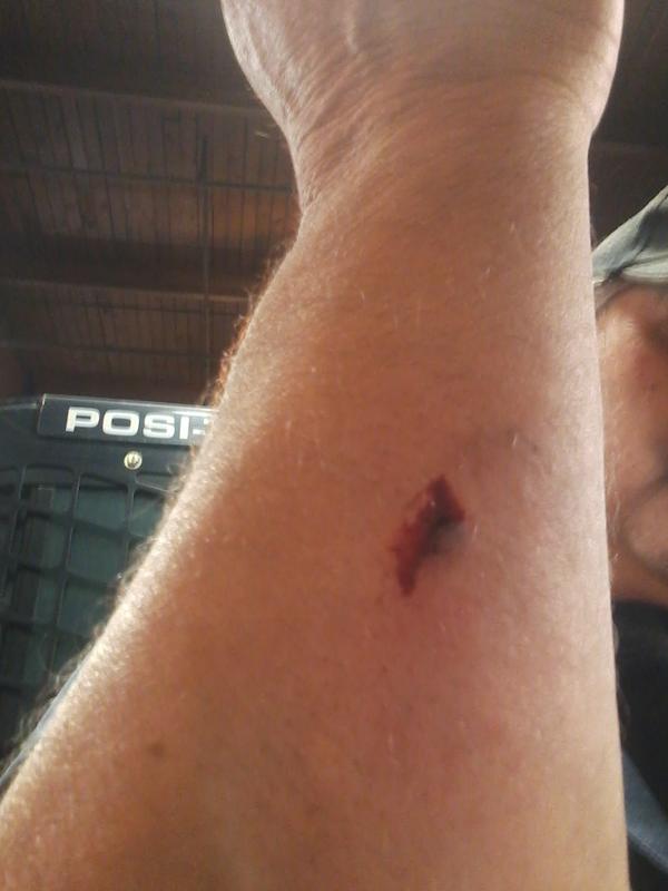 The results of the handle breaking