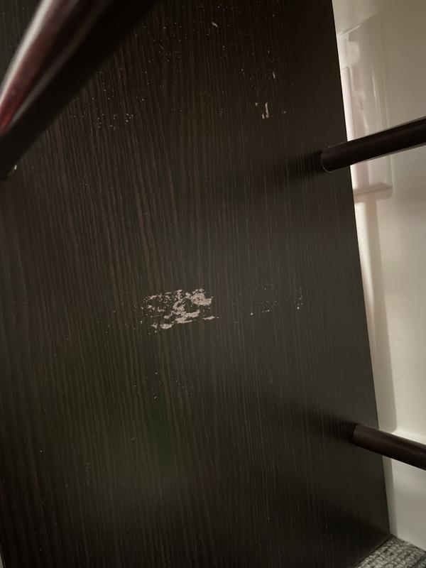 Damage from peeling the directional stickers off