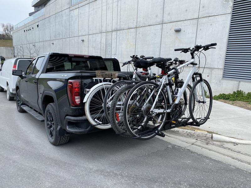 The bike at the back is very big (XL) and it still fits just fine