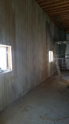 putting steel up in shop