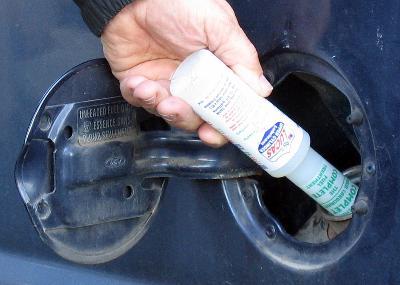 Add the cleaner when the tank is almost empty