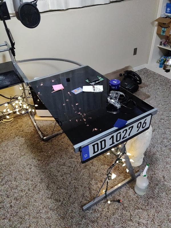 Desk Pane #2 finished, minor bubbles and wrinkles on the edges where the tint wanted to cling, would've been ugly on a car, but barely noticeable for this application.