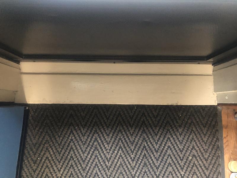 Entry door wood threshold