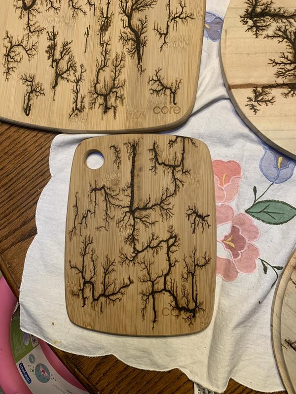 Lichtenberg bamboo cutting board