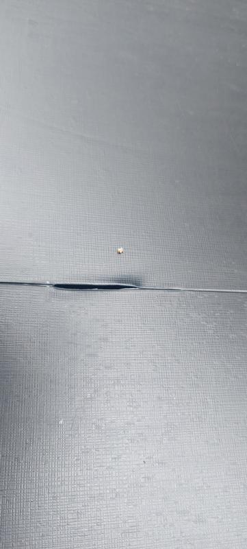 Seam split on pool tarp.