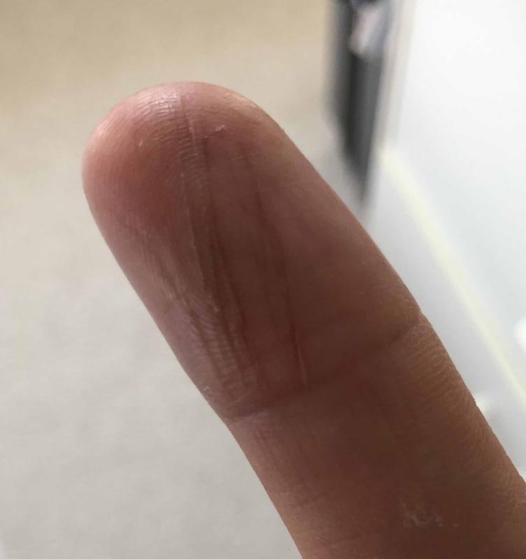 Don't rest your index finger on the spine of the knife when using it