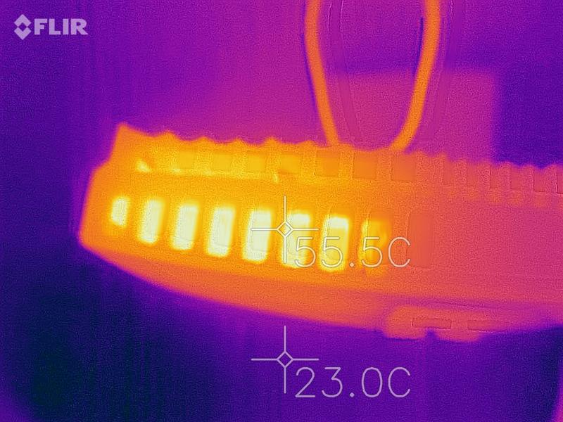 Thermal image showing through the grill on the top.  The metal inside is showing 55 degrees.  Make sure these vents on the top and bottom are not obstructed.