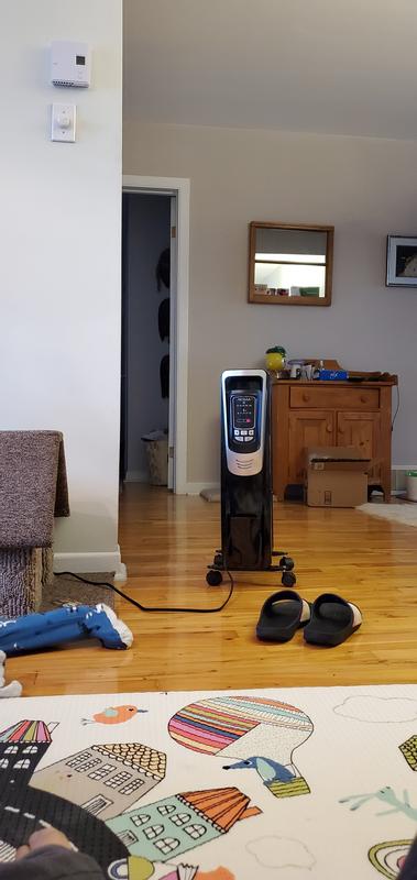 The thermostat is on the left, that heater is at my living room entrance