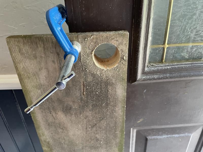 Cutting through the door